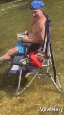 cute viralhog pug is tuckered out after a day on the river dog