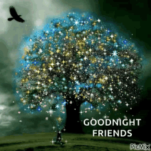 Sparkling Tree Tree GIF - Sparkling Tree Tree Goodnight Friends GIFs