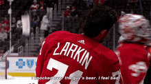 Detroit Red Wings Dylan Karin GIF - Detroit Red Wings Dylan Karin I Knocked Over The Guys Beer GIFs