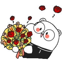Bear Flower Sticker
