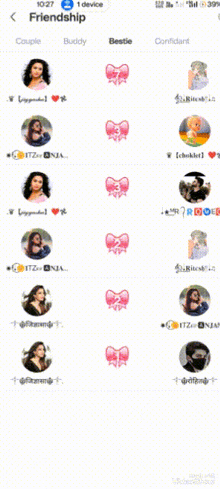 a screenshot of a friendship game on a cellphone