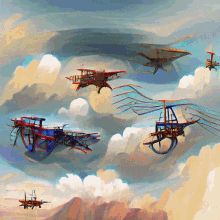 magnificent flying machines virtualdream art ai nft