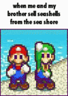 sea shells luigi mario meme