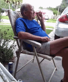 Old Man Smoking GIF