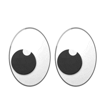 a pair of googly eyes with a black pupil
