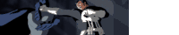 a cartoon drawing of batman and the punisher fighting each other