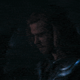 a close up of a man 's face with a glitch effect on it