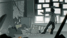 a cartoon of a man holding a gun with the words everything is still possible written below him