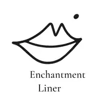 a logo for enchantment liner with a drawing of a woman 's mouth