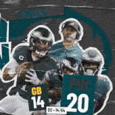 a poster for the eagles football team shows players and coaches