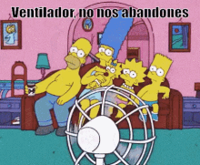 Simpsons Ventilador Calor GIF - The Simpsons Too Hot Fan GIFs