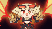 a cartoon drawing of a girl with sunglasses holding guns