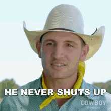 He Never Shuts Up Cuatro Houston GIF - He Never Shuts Up Cuatro Houston Ultimate Cowboy Showdown GIFs