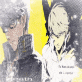 a drawing of a man with the name yu narukami de vicente