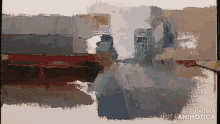 a painting is made in an animated video