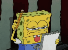 spongebob studying meme