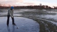 Golfing In The Ice GIF - Ice Snow Golf Snow GIFs