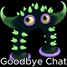 a picture of a monster with the words goodbye chat written below it