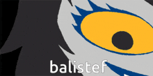 a drawing of a shark 's mouth with the word balistef below it