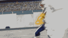 a pixelated image of a basketball being thrown by a player
