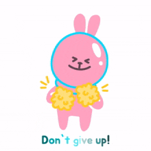 pink rabbit don%27t give up pom pom cheer
