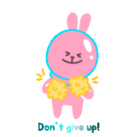 Pink Rabbit Sticker - Pink Rabbit Don'T Give Up Stickers