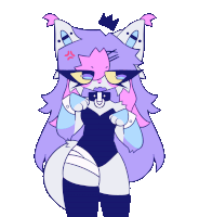 a cartoon drawing of a cat with a crown on its head