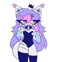 a cartoon drawing of a cat with a crown on its head