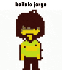 a pixel art drawing of kris from undertale