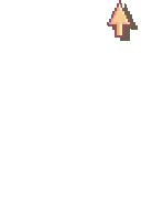 a pixel art arrow pointing upwards on a white background