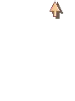 a pixel art arrow pointing upwards on a white background