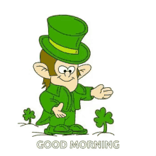 Leprechaun Good Morning GIF - Leprechaun Good Morning Clover Leaf GIFs
