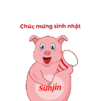Pig Happy Pig Chuc Mung Sinh Nhạt Sticker - Pig Happy Pig Chuc Mung Sinh Nhạt Pig Sunjin Happy Stickers