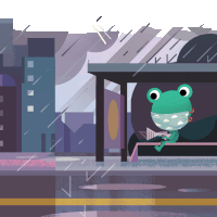 Thunderstorm Froggy Sticker - Thunderstorm Froggy Pixel Stickers