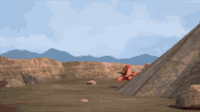 a computer generated image of a desert landscape