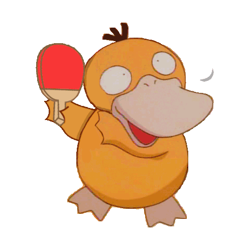 Bybunny Psyduck Sticker - Bybunny Psyduck Pingpong Stickers