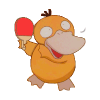 Bybunny Psyduck Sticker - Bybunny Psyduck Pingpong Stickers