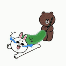 Brown And Cony Tickle GIF - Brown And Cony Brown Cony GIFs
