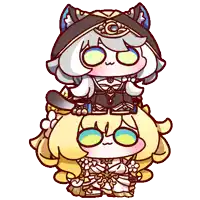 a cartoon of a girl sitting on another girl 's shoulders