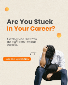 a poster that says " are you stuck in your career ? astrology can show you the right path towards success "