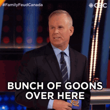 Bunch Of Goons Over Here Gerry Dee GIF - Bunch Of Goons Over Here Gerry Dee Family Feud Canada GIFs