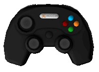 a black video game controller has the word turbod on it