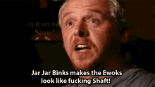 Jar Jar Binks Vs Ewoks GIF - Spaced Simon Pegg Tim Bisley GIFs