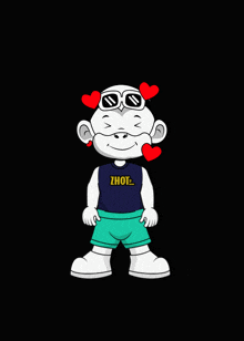 a cartoon character wearing sunglasses and a shirt that says " hot "