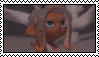 a close up of a cartoon character 's face with a white border around it .