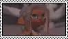 a close up of a cartoon character 's face with a white border around it .