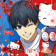 Isagi Hello Kitty GIF - Isagi Hello Kitty Blue Lock GIFs