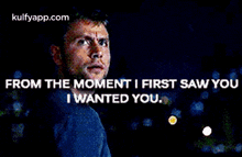 a woman is standing in front of a crowd and says from the moment i first saw you i wanted you