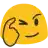 a close up of a yellow smiley face with a hand on its face .