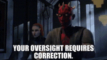 Star Wars Darth Maul GIF - Star Wars Darth Maul Your Oversight Requires Correction GIFs